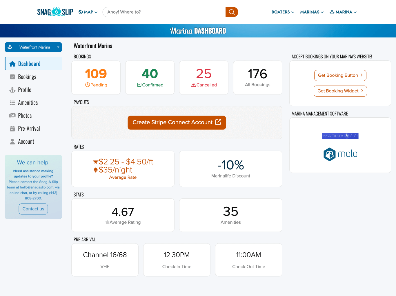Marina Dashboard